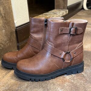 Corkys Tan Ankle Boots with Buckle